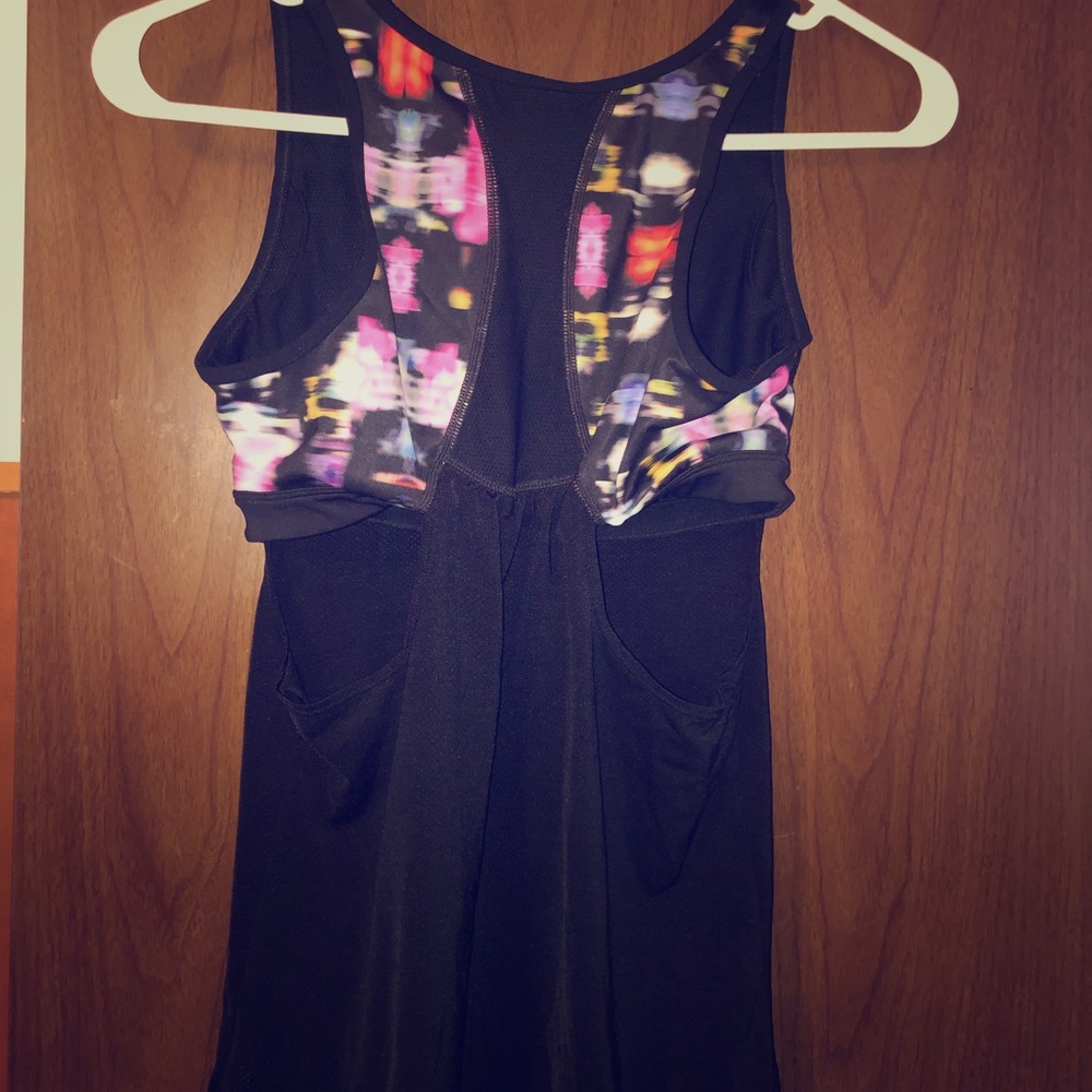 Athleta Black tank top with open side back